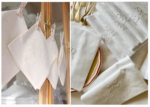 Monogrammed napkins adds a luxurious touch